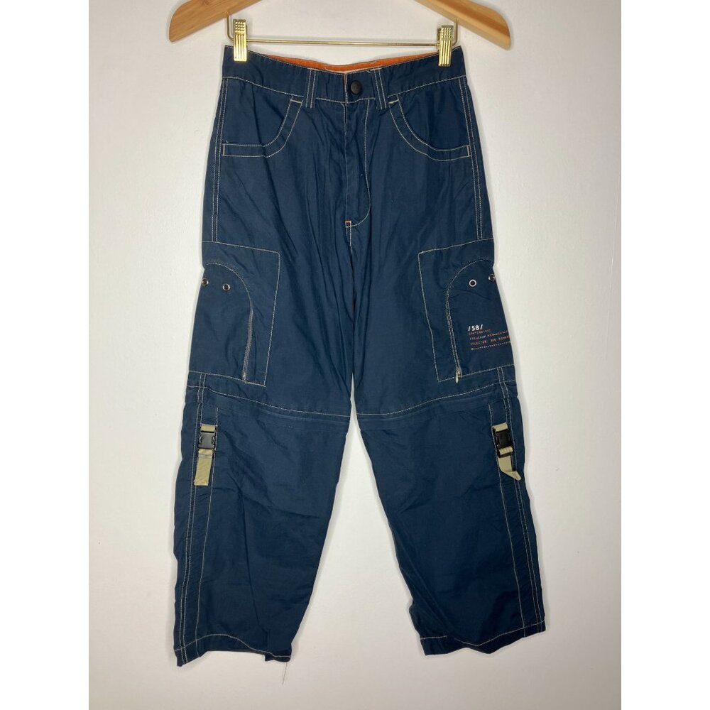 Vtg Y2K Canyon River Blues Boys Cargo Baggy Pants Size 12 Navy Blue